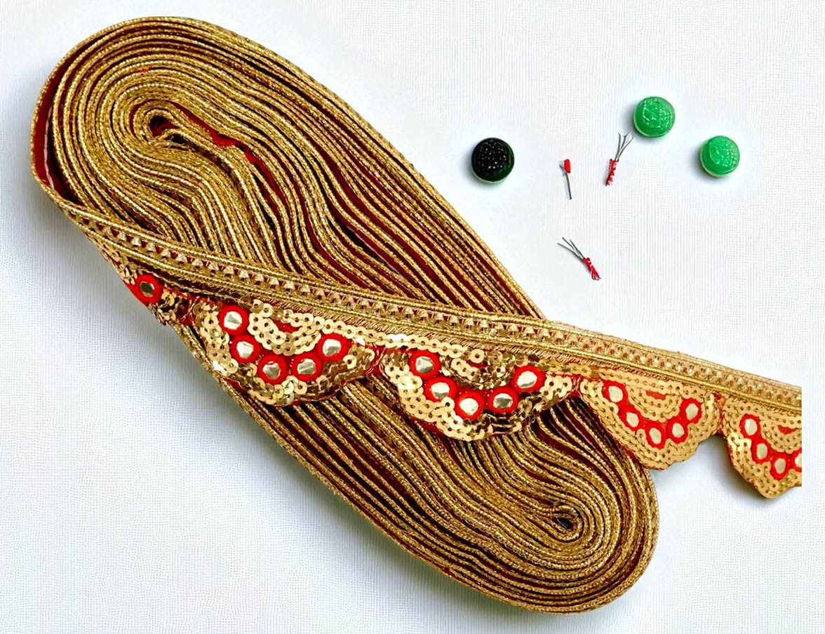 Red Glitter Printed Work Shagun Envelope