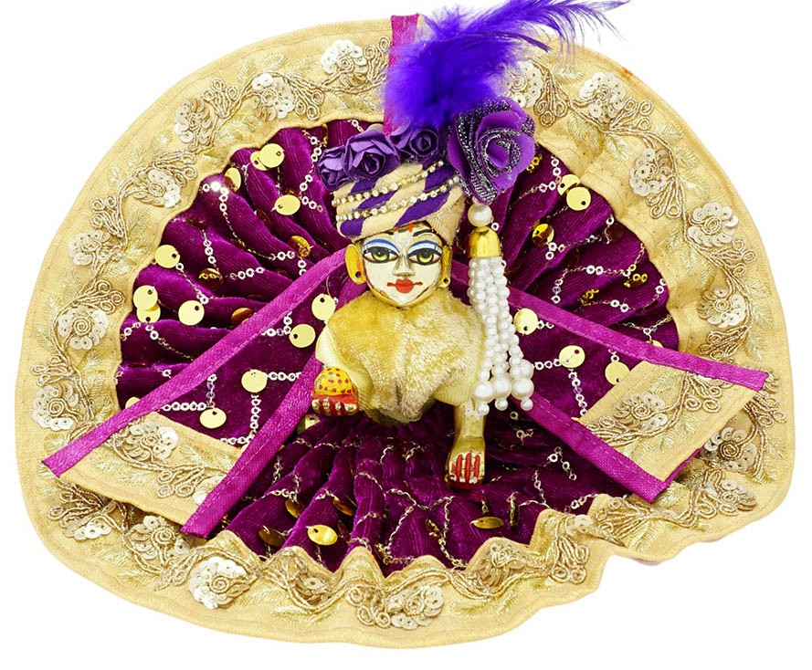 Laddu Gopal Purple Embroidery Lace 3-Piece Shaneel Dress