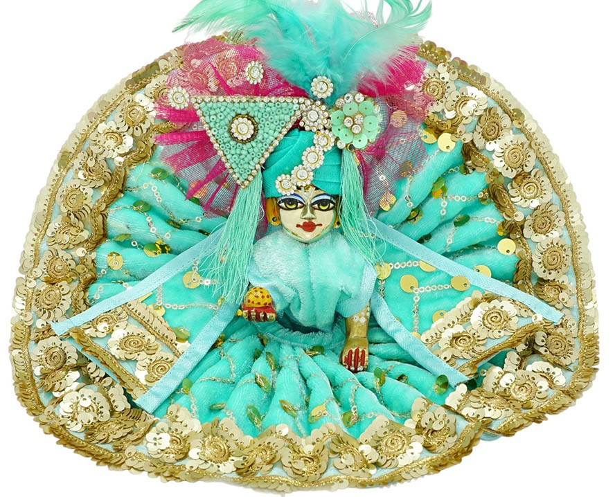 Laddu Gopal Sea Green Embroidery Lace 3-Piece Shaneel Dress